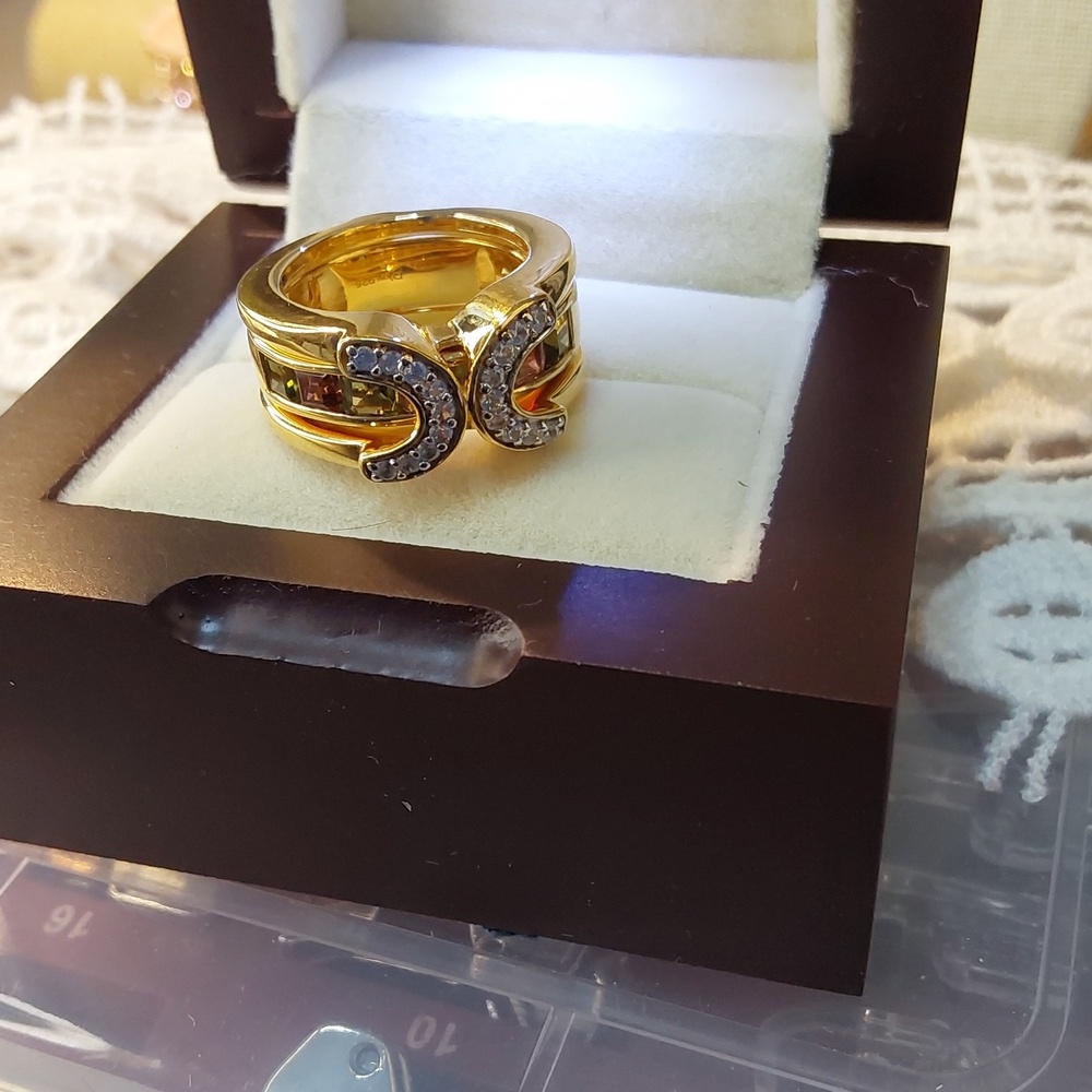 2 rings for one price tourmaline ,zircon 14k over 925